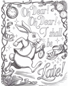 Alice in Wonderland Coloring Sheets